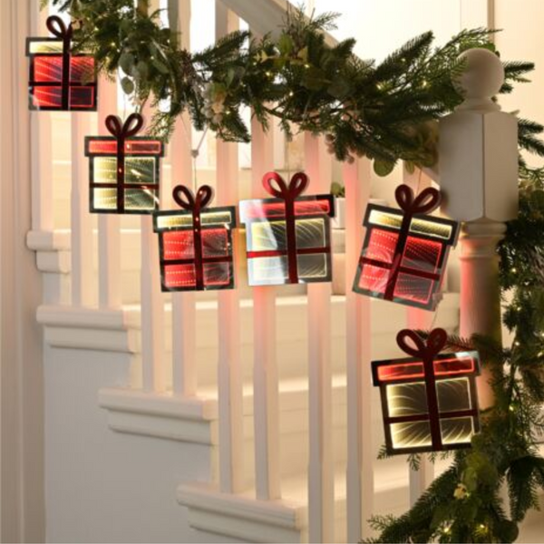 1.75m Infinity Light Christmas Presents Hanging Garland