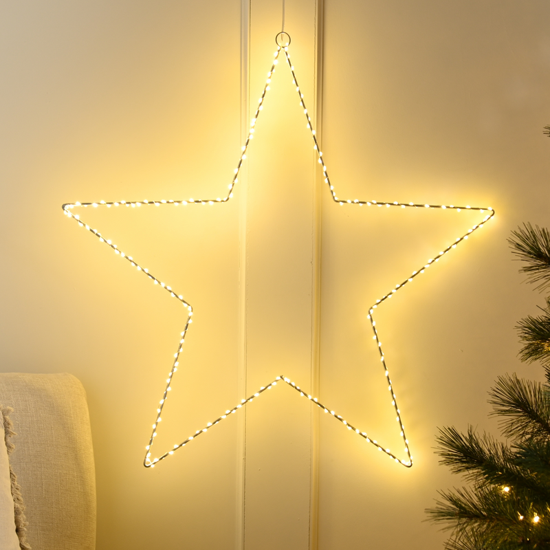 70cm Dewdrop 2D Star Light with 230 Warm White LED's
