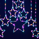 1.2m x 1.2m Star Christmas Curtain Light with 256 Aurora Rainbow LEDs