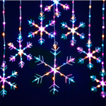1.2m x 1.2m Snowflake Curtain Light with 320 Aurora Rainbow LEDs