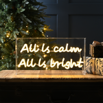 43cm Neon Flex Lit All Is Calm All Is Bright Christmas Sign