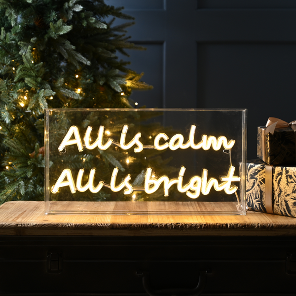 43cm Neon Flex Lit All Is Calm All Is Bright Sign