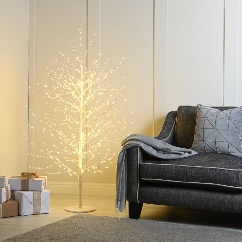 7ft Pre Lit Twinkling White Microdot Christmas Tree with 1,700 Warm White LED's