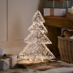 60cm Lit Clear Beaded Christmas Tree with 500 Warm White LED