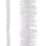 2m Fine Cut Thick Christmas Tinsel White Iridescent