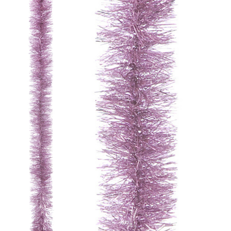 2m Fine Cut Thick Christmas Tinsel Blush Pink