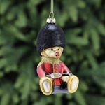 10cm Glass London Beefeater Bear Christmas Tree Decoration