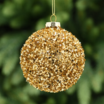 8cm Classic Gold Encrusted Glass Bauble Tree Decoration