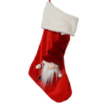 Santa Gnome Luxury Red Christmas Stocking