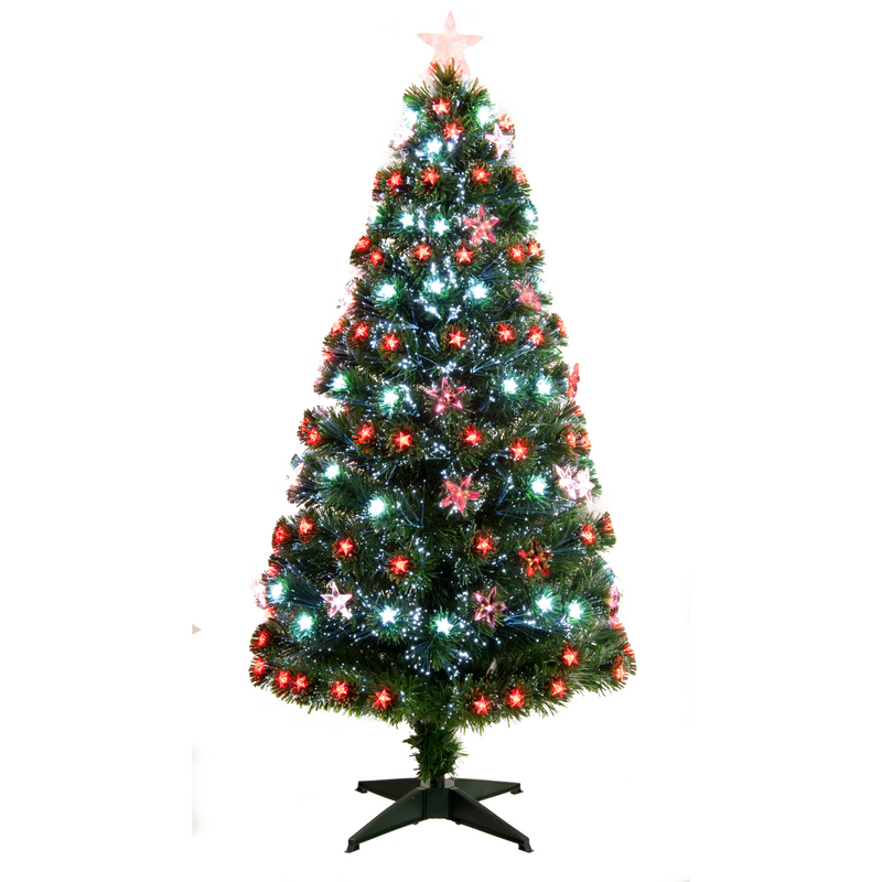 4ft Green Fibre Optic Christmas Tree with Red and White LED's