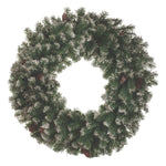 60cm Frosted Christmas Wreath with Pinecones