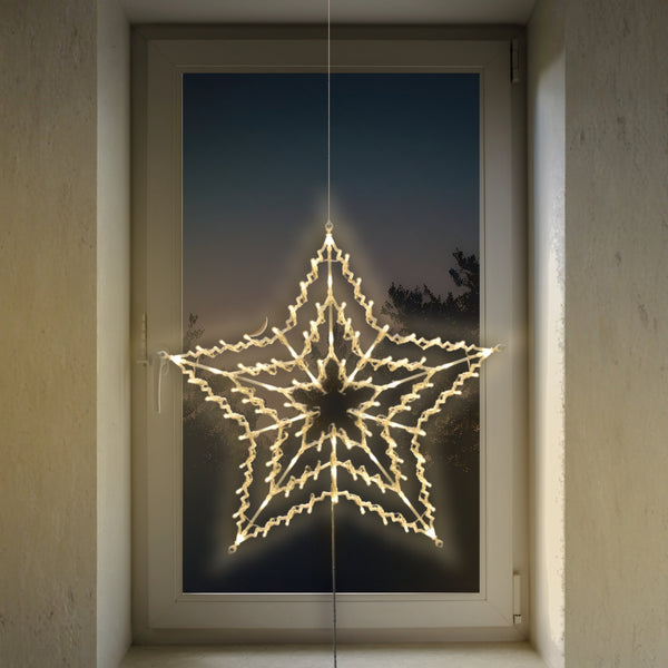 Christmas Star Window Light with 100 Warm White LEDs