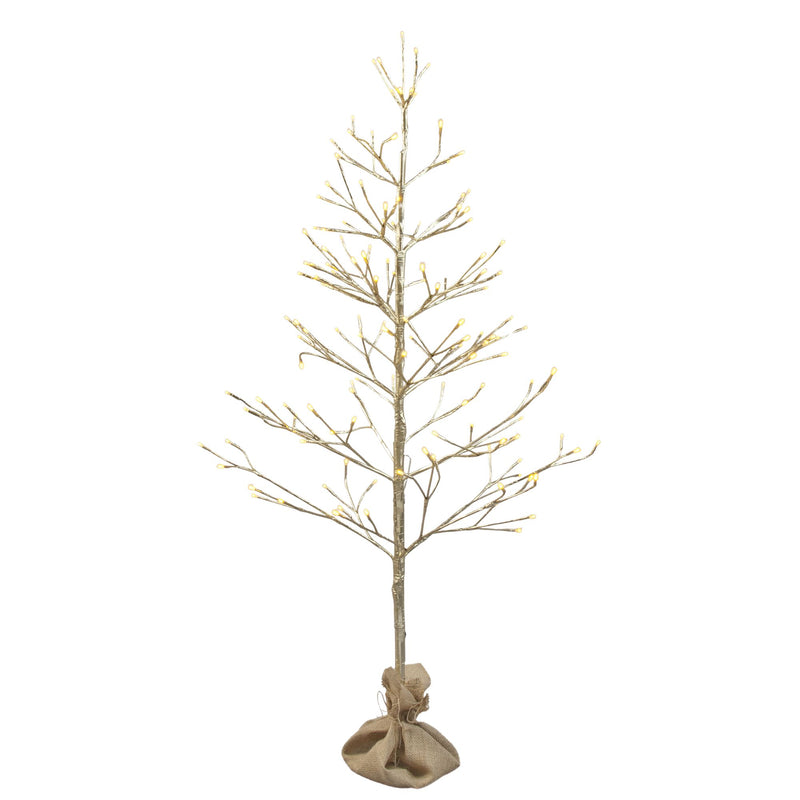 3ft Champagne Gold Twig Christmas Tree with 117 Traditional Warm White LEDs