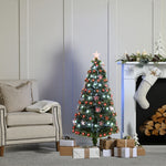 4ft Green Fibre Optic Christmas Tree with Red and White LEDs