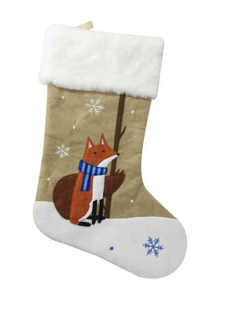 Brown Fox Christmas Stocking