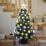 90cm White and Warm White LED Fibre Optic Stars Christmas Tree