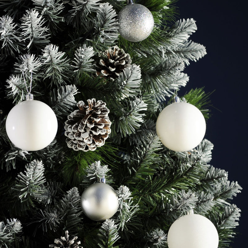 6ft Grand River Pine with 30 Frosted Pinecones Artificial Christmas Tree