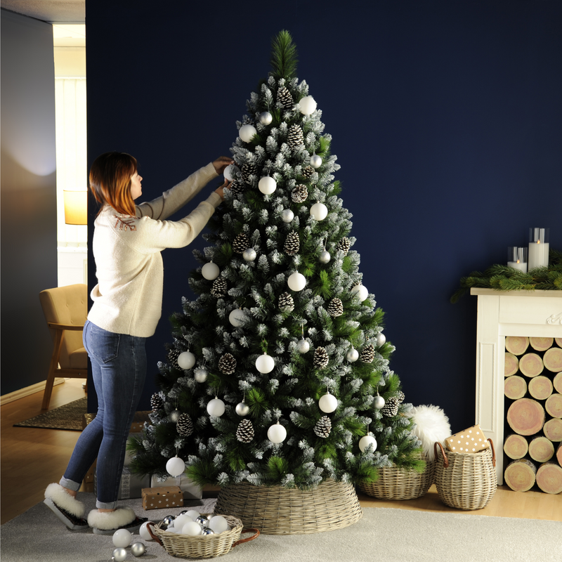7ft Grand River Pine with Frosted Pinecones Artificial Christmas Tree