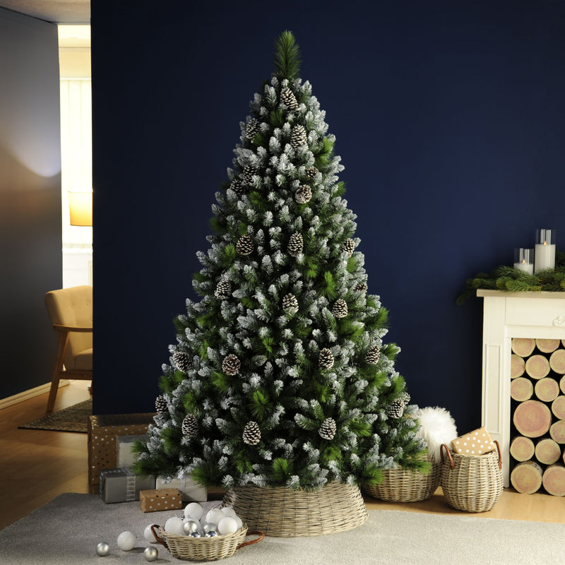 7ft Grand River Pine with Frosted Pinecones Artificial Christmas Tree
