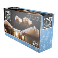 240 Blue and White Snowing Icicle Timer Lights - 5