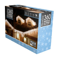 360 White Snowing Icicle Timer Lights - 5