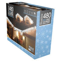 480 Blue and White Snowing Icicle Timer Lights - 5