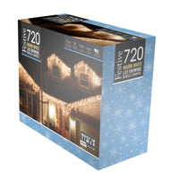 720 Warm White Snowing Icicle Timer Lights - 5