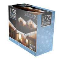 720 Blue and White Snowing Icicle Timer Lights - 5