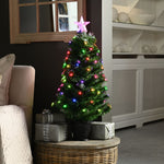 3ft Colour Changing Twinkle Fibre Optic Christmas Tree