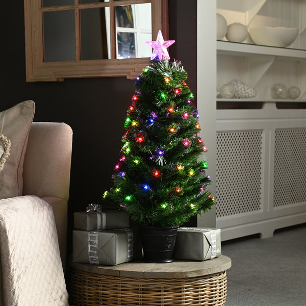 4ft Colour Changing Twinkle Fibre Optic Christmas Tree