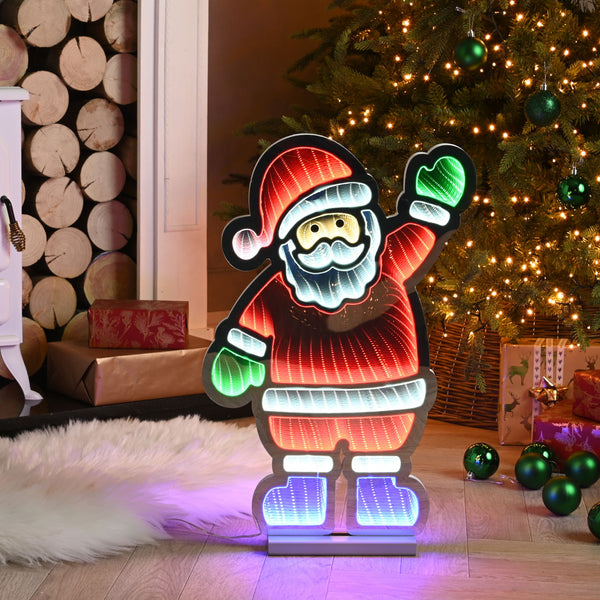 56cm Magical Santa with Green Gloves Christmas Infinity Light