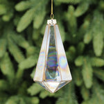 13cm Clear Glass Drop with Copper Edging Christmas Tree Decoration