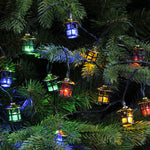 Set of 20 Lantern Multi Coloured Christmas Lights Battery Operated with Timer