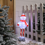 70cm Snowman with Candy Cane Legs Christmas Acrylic with 40 White LEDs
