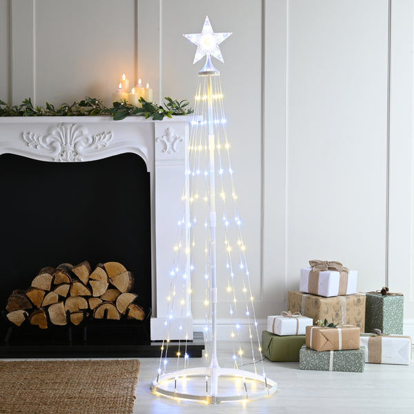 150cm Cone Christmas Tree with 127 Warm White and White LEDs