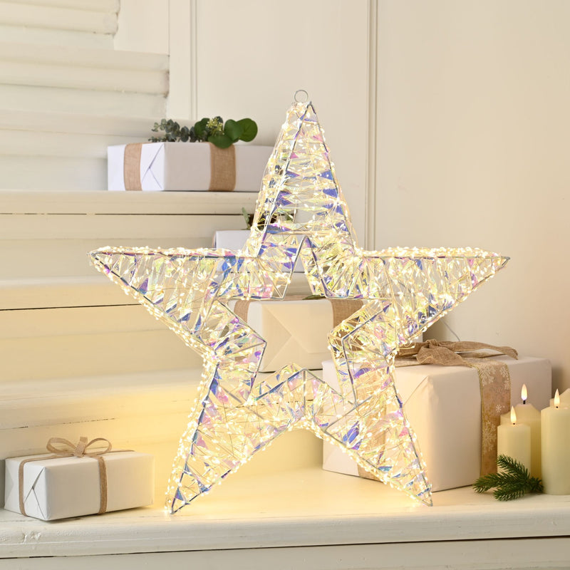1m Giant Warm White Micro LED Standing Shimmer Star with 1800 Lights
