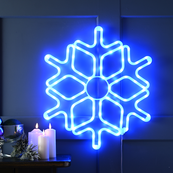 57cm Colour Shifting Snowflake RGB LED Wall Light Silhouette