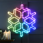 57cm Colour Shifting Snowflake RGB LED Wall Light Christmas Silhouette