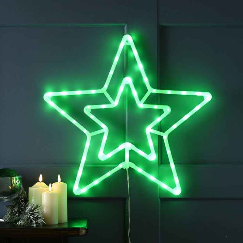 56cm Colour Shifting Christmas Star Wall Light Silhouette