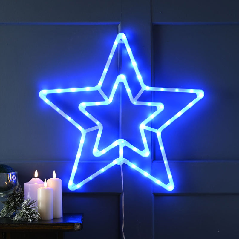 56cm Colour Shifting Christmas Star Wall Light Silhouette