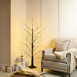 4ft Twinkling Black Microdot Christmas Tree with 500 Warm White Dewdrop LEDs