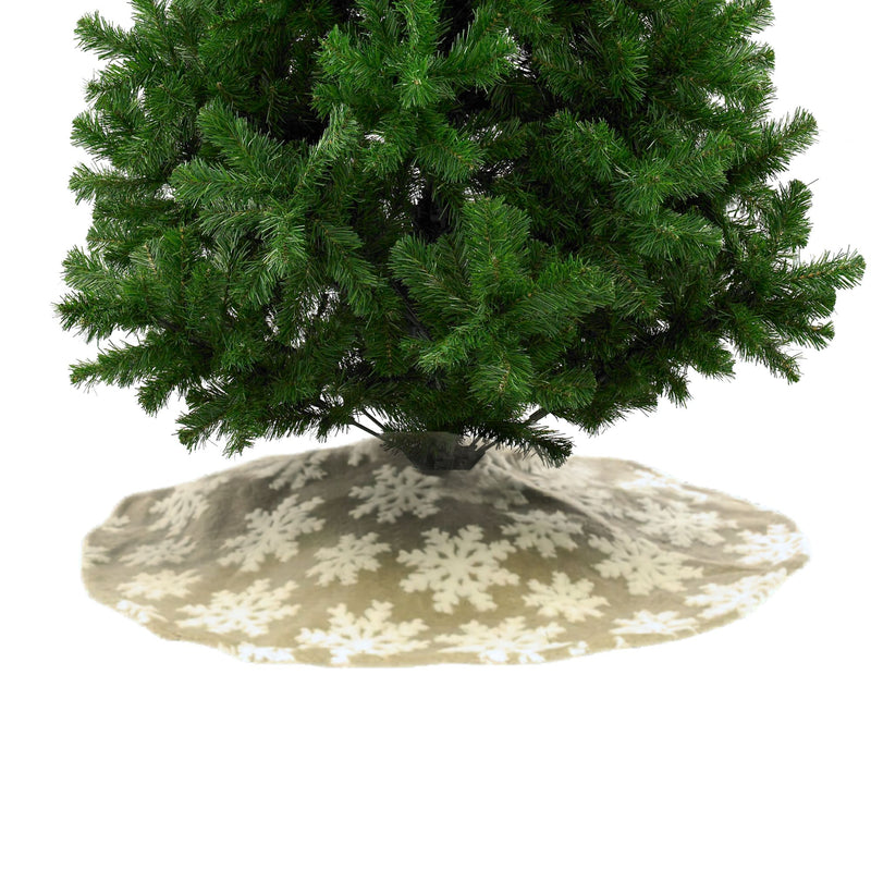 107cm Natural Snowflake Christmas Tree Skirt