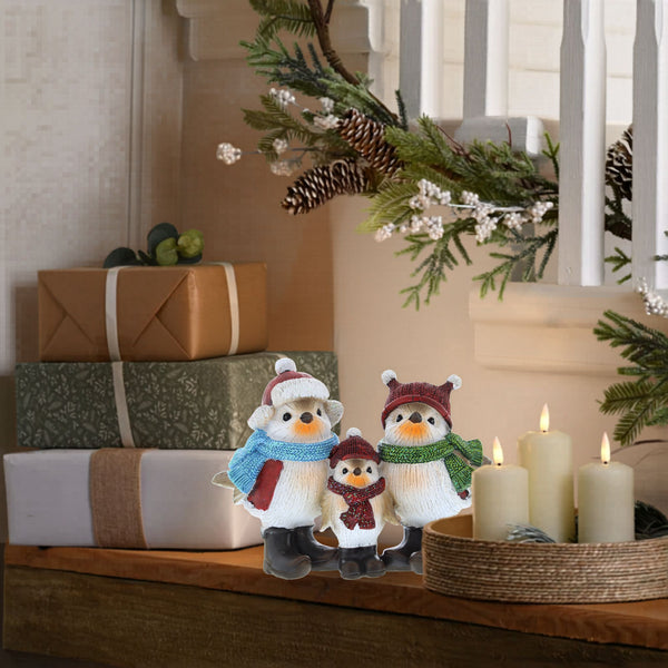 15cm Set of Three Cosy Robin Family Christmas Display Ornament