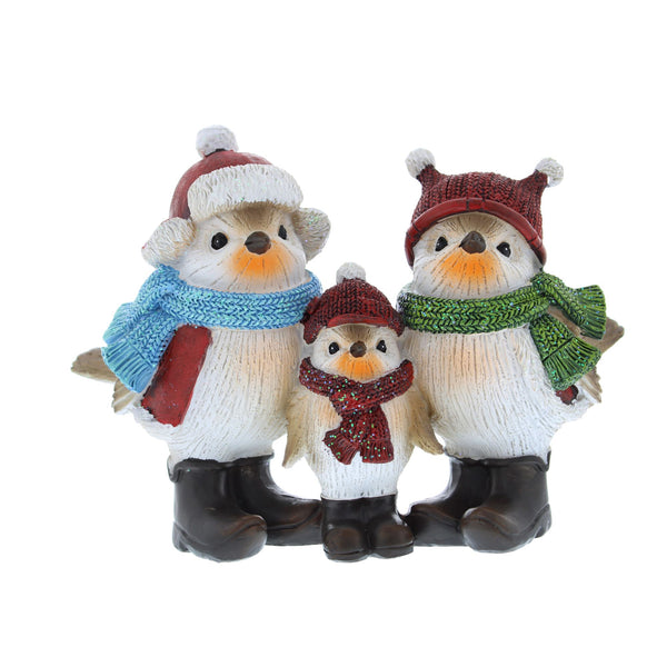 21cm Set of Three Christmas Robin Family