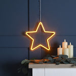 30cm x 29cm Neon Flex Hanging Christmas Star with 126 Yellow LEDs