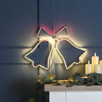 43cm x 32cm Hanging Double Bells Christmas Silhouette Light