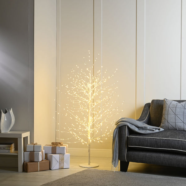 5ft Pre Lit White Twinkling Microdot Christmas Tree with 500 Warm White LED's
