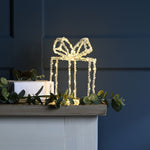 22cm Acrylic Christmas Present with 80 Warm White LEDs