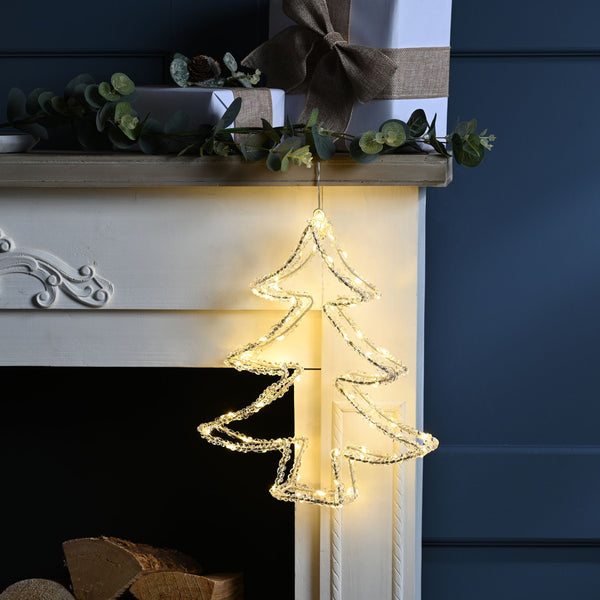34cm Acrylic Christmas Tree with 80 Warm White LEDs