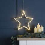 31cm Lit Acrylic Christmas Star with 50 Warm White LEDs